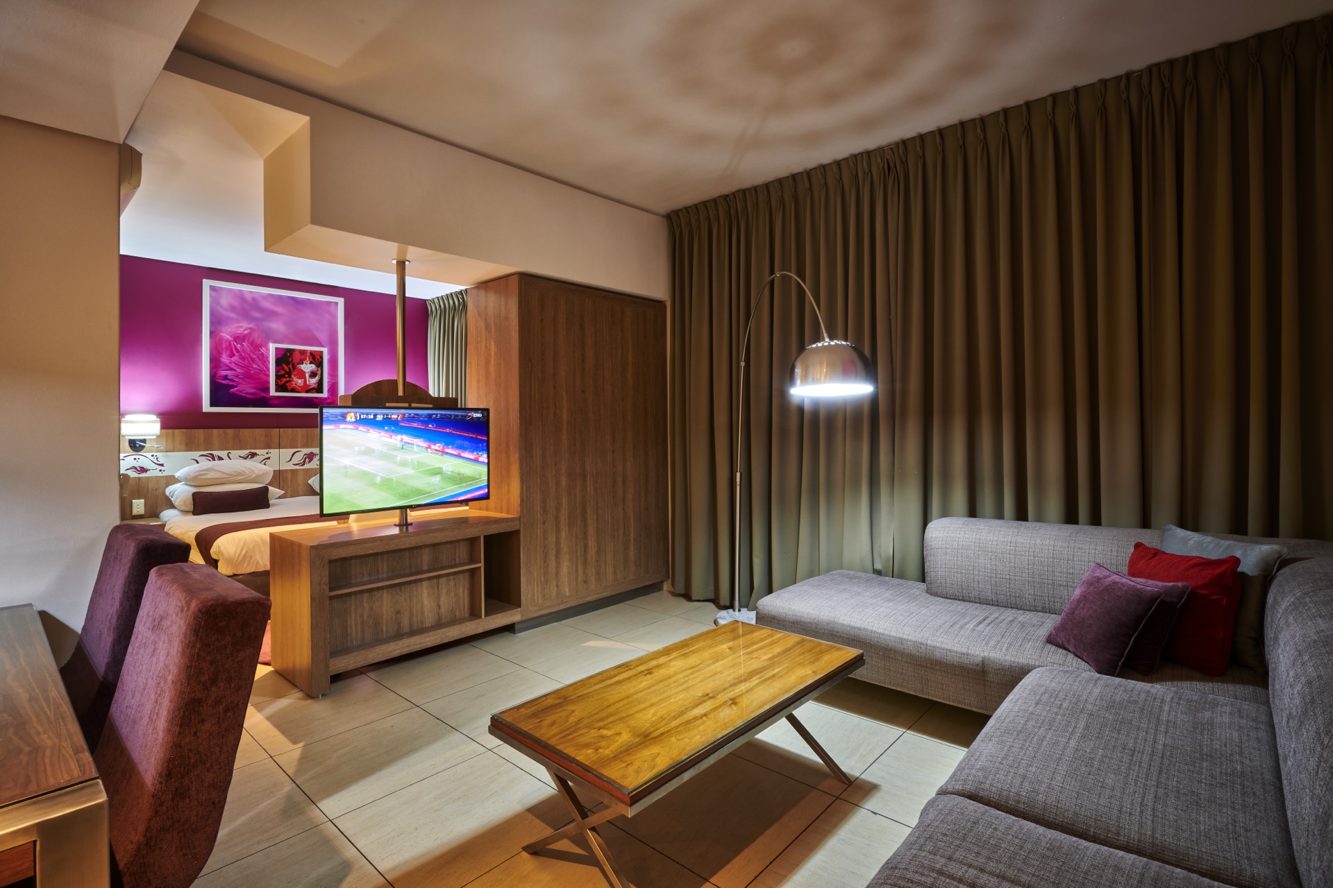 Executive Suite lounge opening onto the bedroom at Rio, Klerksdorp